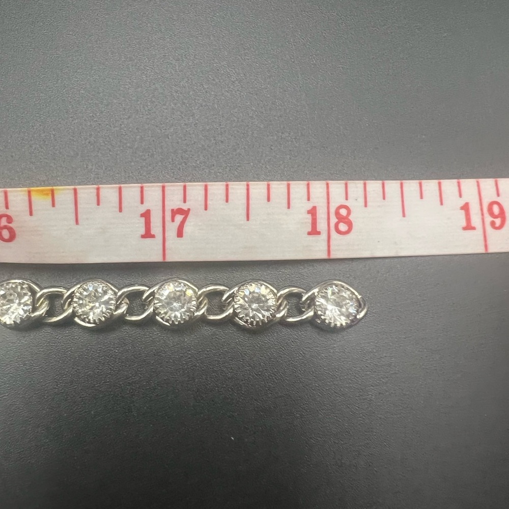Unique Crystal and Silver Tone Chain Choker Style Necklace - Picture 3 of 3